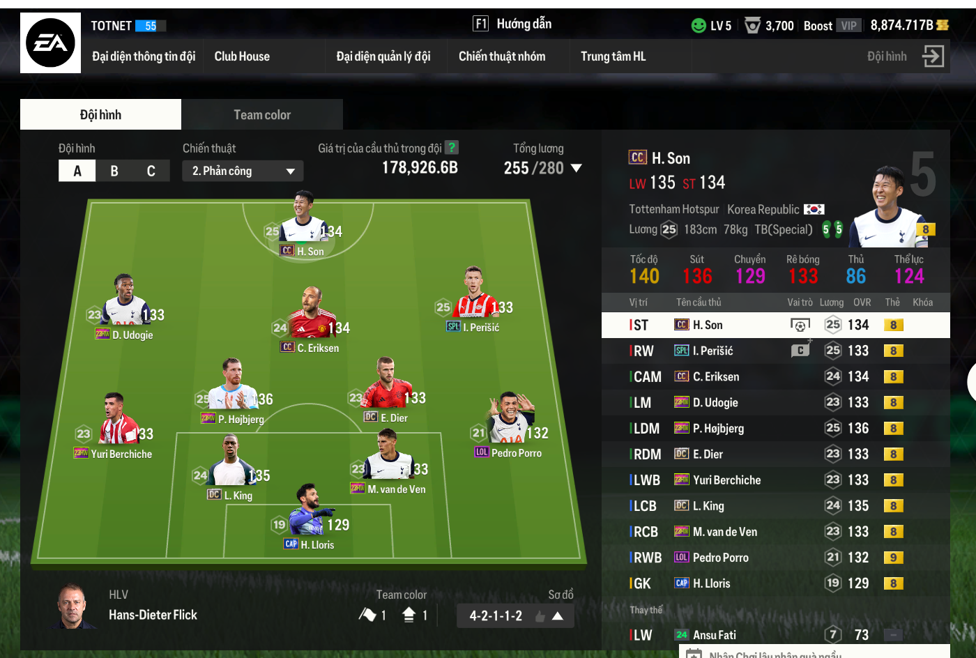 ACC ĐỘI HÌNH TOTTENHAM